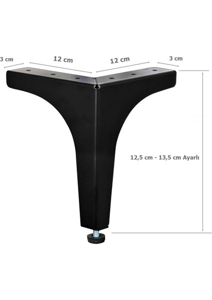 Klas Ayak Metal 12,5 cm Mat Siyah Mobilya Koltuk Ayağı fiyatları