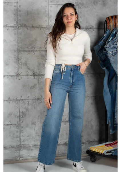 Flare Fit Yüksek Bel Jean