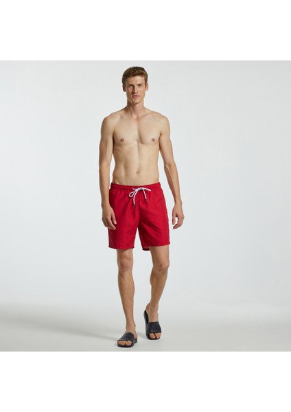 Erkek Kırmızı Desenli Deniz Şortu T35102T.6NR