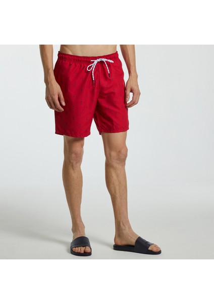 Erkek Kırmızı Desenli Deniz Şortu T35102T.6NR modelleri