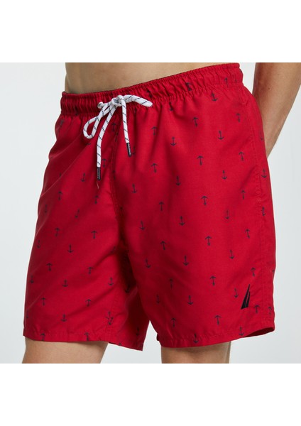 Erkek Kırmızı Desenli Deniz Şortu T35102T.6NR fırsatları