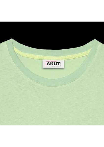 Kaplumbağa Motifli Tişört - Su Yeşili - Xxl