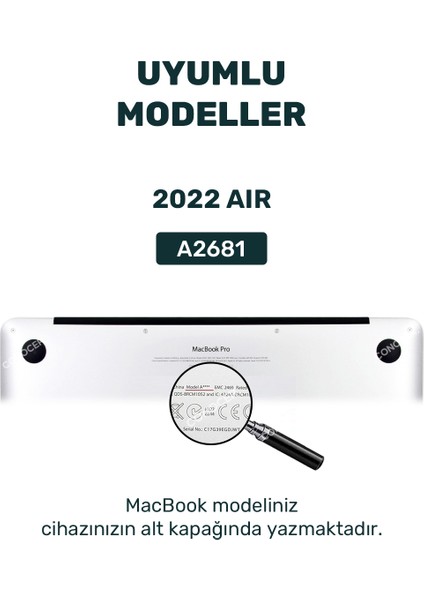 Macbook Air 13.6' M2 2022 Uyumlu Kapak Kılıf Tam Koruma (A2681) indirimleri