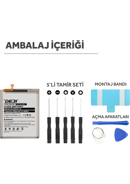 Samsung Galaxy Note 10 Uyumlu Mucize Batarya Eb-bn970abu fırsatları