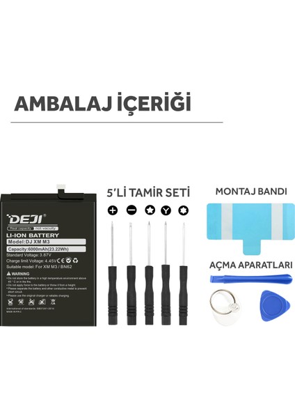 Xiaomi Poco M3 Batarya Mucize Batarya Bn62