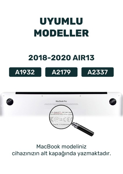 Macbook Air 13.3' M1 2020 Uyumlu Kapak Kılıf (A1932/A2179/A2337)