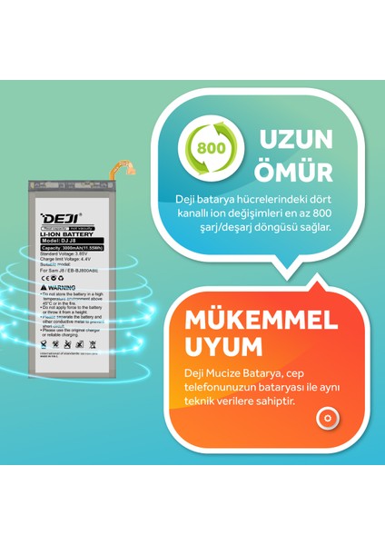 Samsung Galaxy A6 - J6 - J8 2018 BATARYA - J600/J800/A600 - EB-BJ800ABE İle Uyumlu Mucize Batarya modelleri