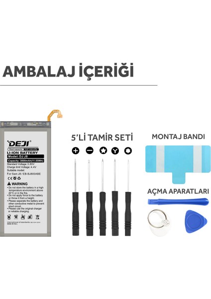 Samsung Galaxy A6 - J6 - J8 2018 BATARYA - J600/J800/A600 - EB-BJ800ABE İle Uyumlu Mucize Batarya fırsatları