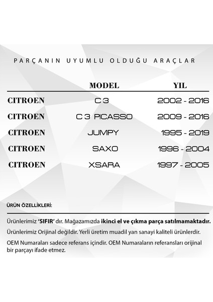 Citroen C3, Xsara Peugeot 207, 306 için Ön Cam Su Fıskiye Memesi 2'li fiyatları
