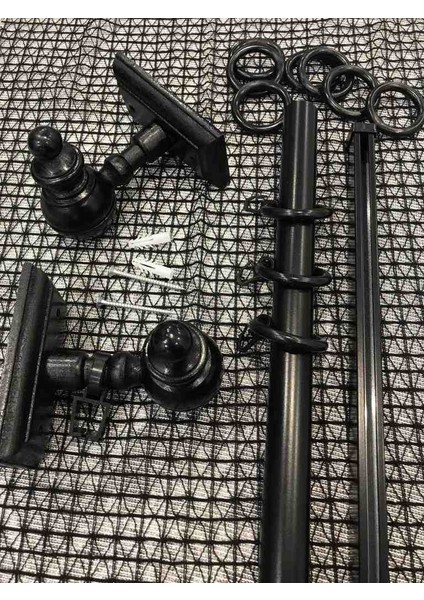 Siyah Ahşap Tek Raylı Rustik 140CM