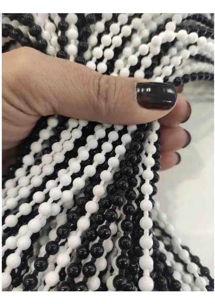 Siyah Beyaz Kapı Boncuk Perdesi 75X180CM fiyatları