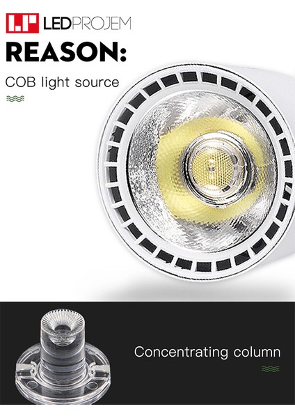 30W LED Ray Spot Beyaz 4 Adet ve 1 Metre Ray Set