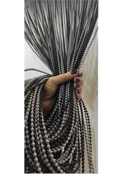 Siyah Gri Kapı Boncuk Perdesi 75X180 cm modelleri