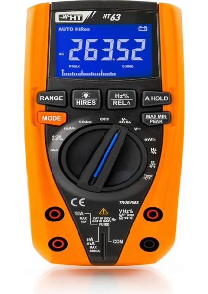 HT63 Renkli Ekranlı Profesyonel Dijital Multimetre