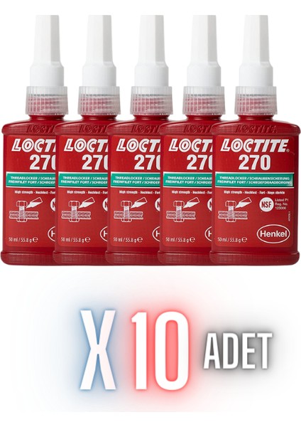 270 - 50ML Vida Gevşemezlik Yüksek Mukavemet 10 Adet