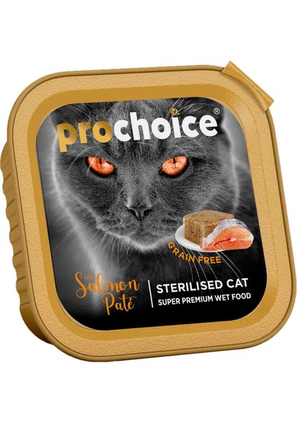 Sterilised Somonlu Kısırlaştırılmış Tahılsız Yaş Kedi Maması 100 gr