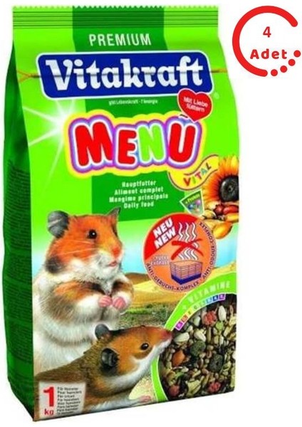 Menü Hamster Yemi 1000 gr x 4 Adet