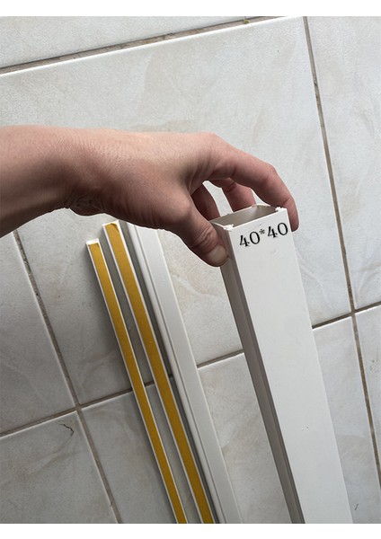 40*40 10 Adet 20MT Kablo Kanalı, Kendinden Yapışkanlı, Sağlam Yapışma, Dağınıklığa Karışıklığa Son