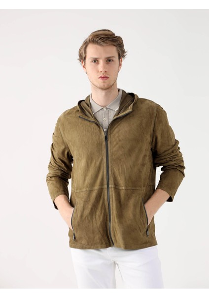Haki Erkek Regular Fit Düz Kapüşonlu Mont fiyatları