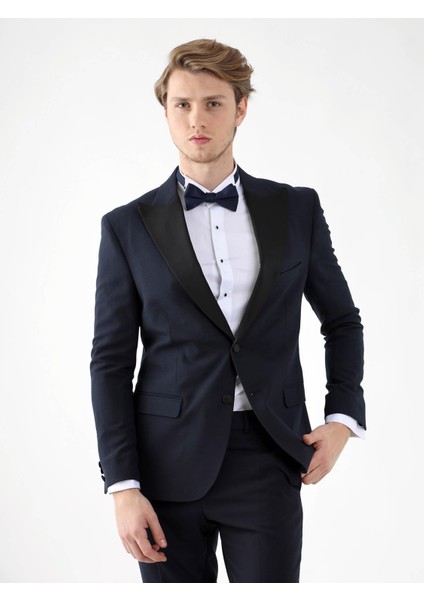 Lacivert Erkek Slim Fit Sivri Yaka Smokin Takım fırsatları