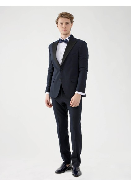Lacivert Erkek Slim Fit Sivri Yaka Smokin Takım indirimleri