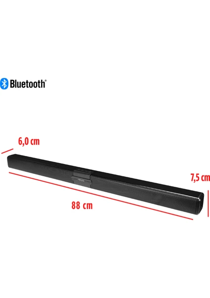 MD-SB101 Siyah 10WX2 12V/1.5A Bt+Usb+Aux+Tf Kartlı Ev Sinema Soundbar Speaker