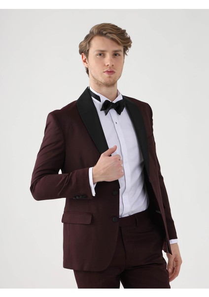 Bordo Erkek Slim Fit Sivri Yaka Smokin Takım fiyatları