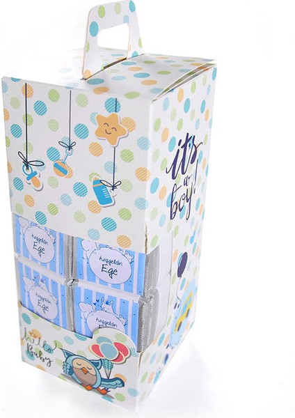 Erkek Bebek Dökme Bebek Çikolatası (50 Adet Madlen Çikolata)