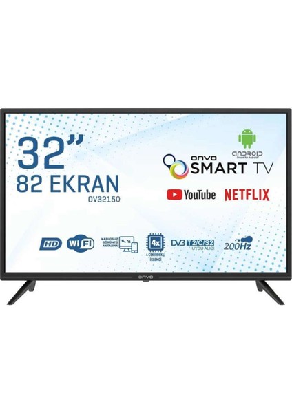 Ov32150 32'' 82 Ekran Uydu Alıcılı Hd Android Smart Led Tv