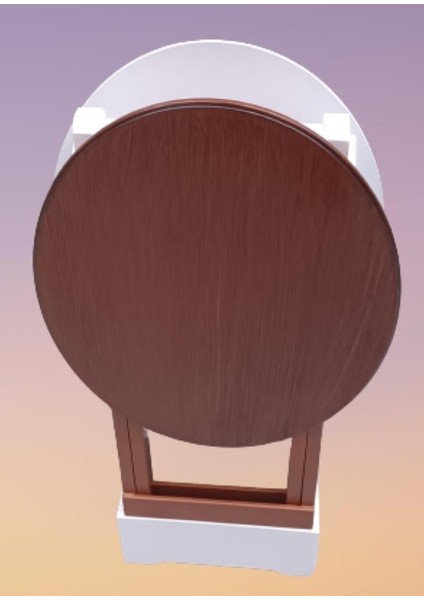 Çanta Zigon Sehpa Oval Model Ikili Takım Ahşap Mdf Ceviz ve Beyaz Renk Uyumu El Yapımı