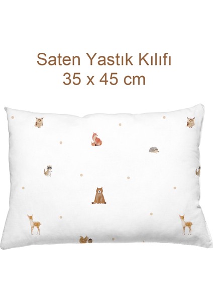 Forest Amigos %100 Pamuk Saten Yastık Kılıfı - 35 x 45 cm