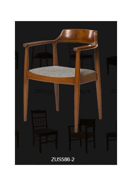 Sandalye ST 142200 Zus586-138 TAM EĞİKKOLÇAK Kayın RETRO Parlak Ceviz keten kumaş