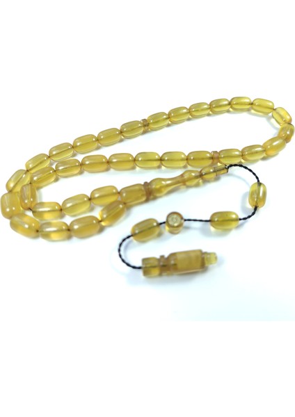 Iskeçe Tesbih Mehmet Sancaktar Usta Işi Imzalı Mühürlü Sıkma Kehribar Model No 2285 fiyatları