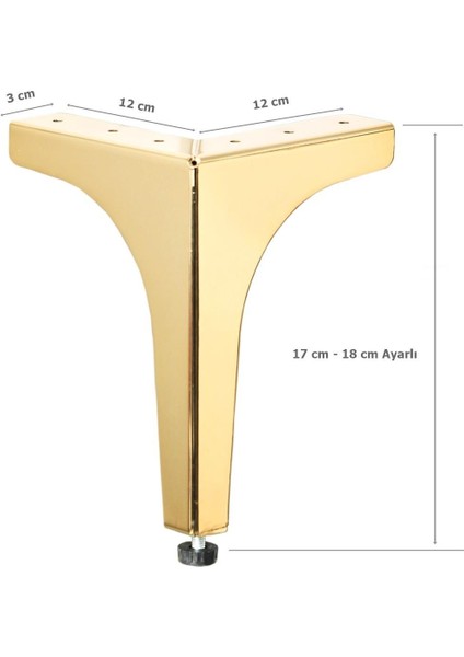 Klas Ayak Metal 17 cm Altın Mobilya Koltuk Ayağı fiyatları