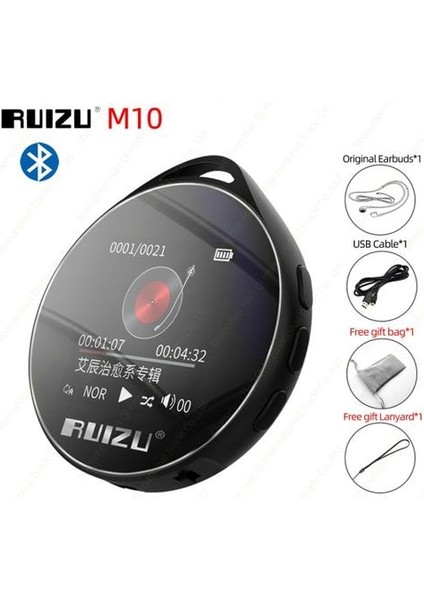 M10 Bluetooth Mp3 Çalar 8g Hıfı Müzik Video Oynatıcı ile Dahili Hoparlör Fm Radyo Ebook Kayıt Taşınabilir Audio Mp3 | Mp3 Çalar (Siyah) (Yurt Dışından)