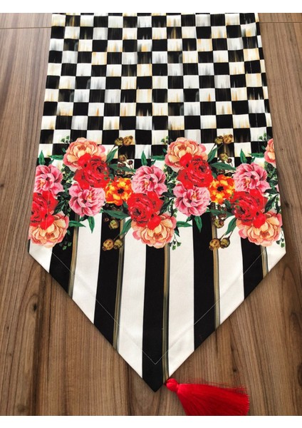 Trend Yuvam Kırmızı Gül Desenli Runner fiyatları