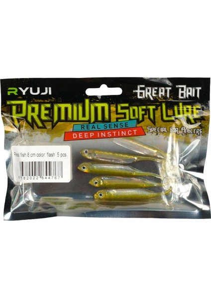 Real Fish 8 cm 5 Adet Silikon Yem