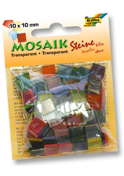 Transparan Mozaik 10X10 Mm. 190 Adet Karışık Renk