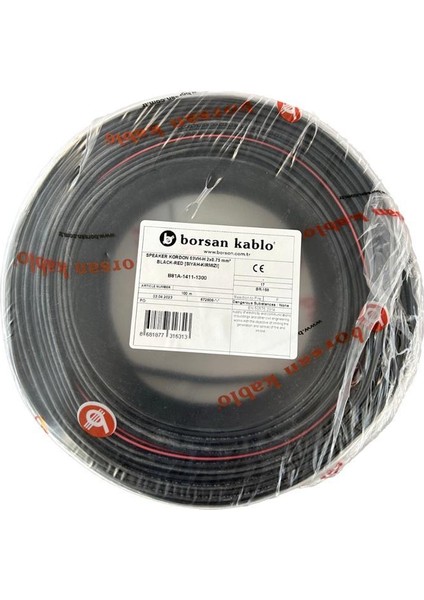 Speaker Kordon 03VH-H 2x0.75 Mmâ² Siyah-Kırmızı