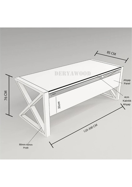 Silver Ahşap Çalışma Masası 140X85X76 C-Ön Ahşap