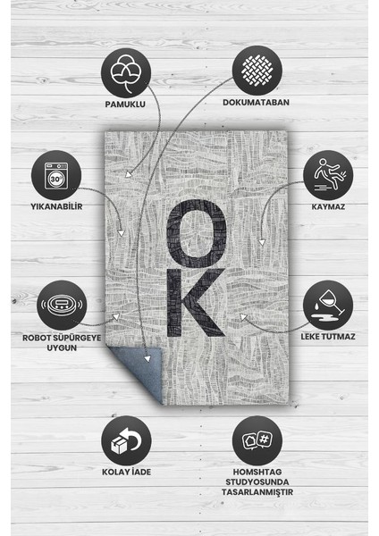 Ok Gri Renkli Halı Geometrik Oturma Odası Halısı Minimal Salon Halı Çizgili Yazılı Halı fırsatları