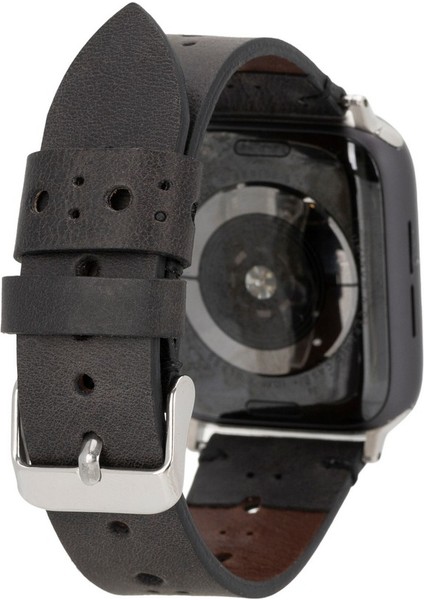 Apple Watch Uyumlu Deri Kordon 42-44-45MM Rst1 Siyah