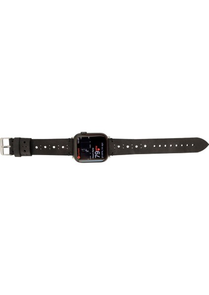 Apple Watch Uyumlu Deri Kordon 42-44-45MM Rst1 Siyah