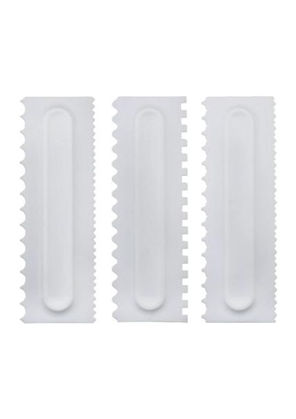 3 Adet / Takım Kek Dekorasyon Tarak Pmoother Kek Kazıyıcı 24 Tasarım Dokular Pişirme Pasta Araçları Fondan Spatulas Mutfak Pişirme Kalıp | Pişirme ve Amp;pasta Spatulaları (Beyaz) (Yurt Dışından)