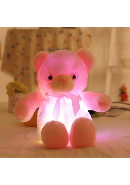 Büyük Renkli Parlayan Teddy Bear Aydınlık Peluş - LED LED Teddy Bear (Pembe) (Yurt Dışından)