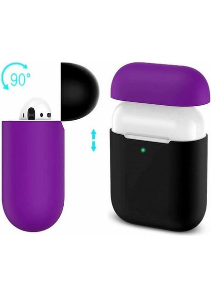 2 Paket Uyumlu Durumda Ultra Ince Yumuşak Kapak Silikon Koruyucu Cilt Apple Airpod Için 1 2 Durumda (Mor * Siyah) (Yurt Dışından) fiyatları