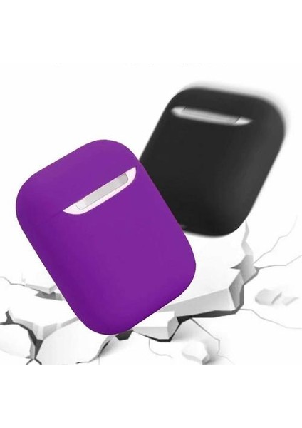 2 Paket Uyumlu Durumda Ultra Ince Yumuşak Kapak Silikon Koruyucu Cilt Apple Airpod Için 1 2 Durumda (Mor * Siyah) (Yurt Dışından) modelleri