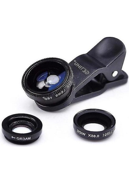 Universal Fisheye Lens 3 Arada 1 Cep Telefonu Klip Lens Balık (Mavi) (Yurt Dışından) modelleri