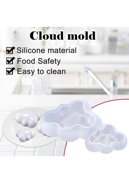 3D Bulut Silikon Kek Fondan Pişirme Kalıp Sabunu C-Lay Mum Mum Kalıbı (Yurt Dışından)