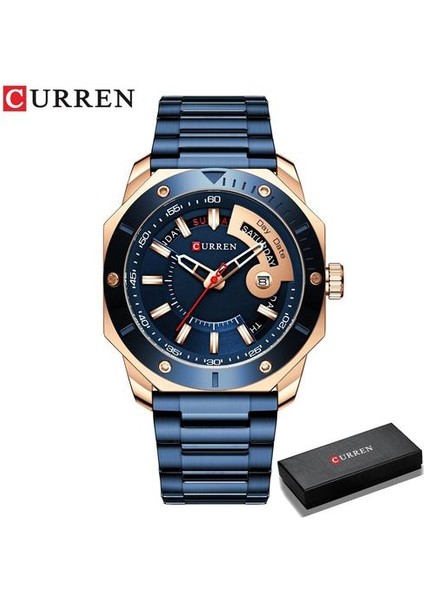 Izle Erkek Işletme Lüks Marka Kuvars Erkekler Saatler Chronograph Su Geçirmez Çok Fonksiyonlu Spor Izle Erkekler Için | Kuvars Saatler (Mavi) (Yurt Dışından)